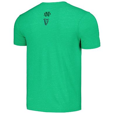 Men's League Collegiate Wear Heather Green Notre Dame Fighting Irish x Guinness Victory Falls Tri-Blend T-Shirt