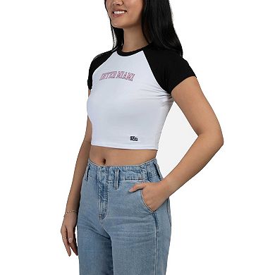 Women's Hype and Vice Black Inter Miami CF Homerun Cropped Raglan T-Shirt