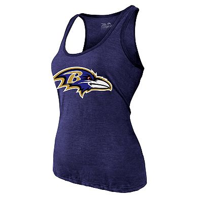 Women's Majestic Threads Lamar Jackson Purple Baltimore Ravens Name & Number Tri-Blend Tank Top