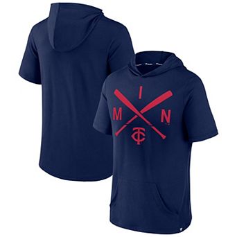 Men's Fanatics Branded Navy Minnesota Twins Iconic Rebel Short Sleeve Pullover Hoodie