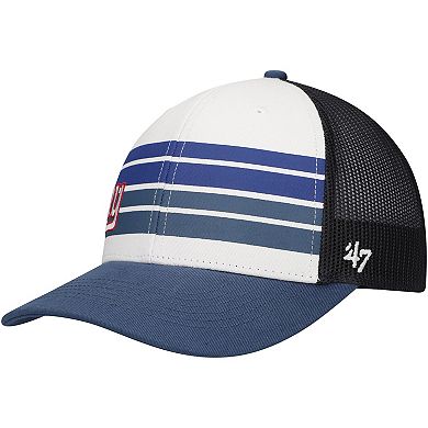 Youth '47 White/Blue New York Giants Cove Trucker Adjustable Hat