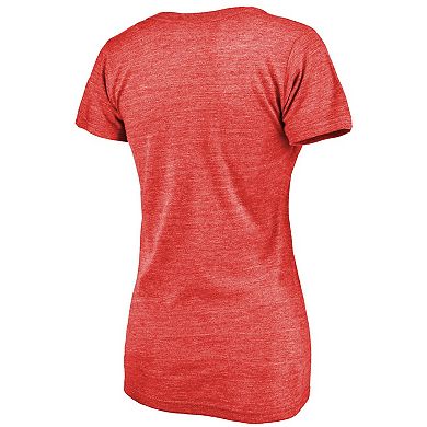 Women's Fanatics Branded Martin Brodeur Red New Jersey Devils Hall of Fame V-Neck Tri-Blend T-Shirt