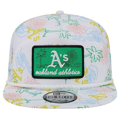 Men's New Era White Oakland Athletics Islander Golfer Snapback Hat