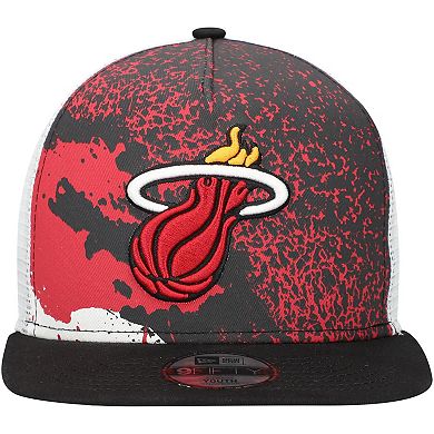 Youth New Era Black Miami Heat Court Sport 9FIFTY Snapback Hat