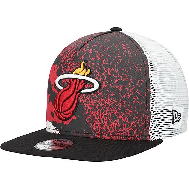 Youth New Era Black Miami Heat Court Sport 9FIFTY Snapback Hat