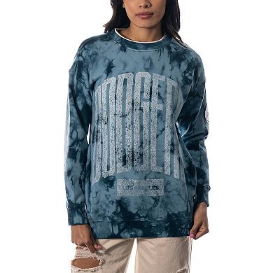 Women's The Wild Collective Blue Los Angeles Dodgers Overdyed Pullover Sweatshirt