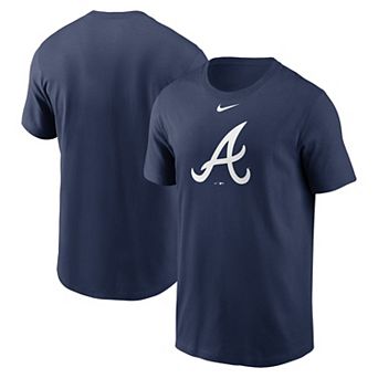 Men's Nike Navy Atlanta Braves Fuse Logo T-Shirt