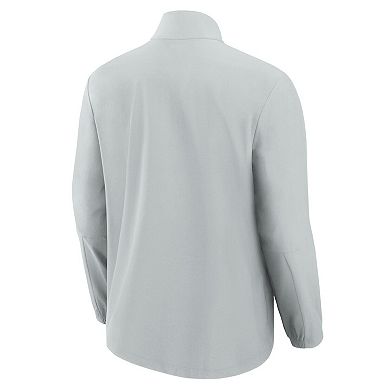 Men's Fanatics Gray Cleveland Browns Front Office Micro Tonal Quarter-Zip Pullover