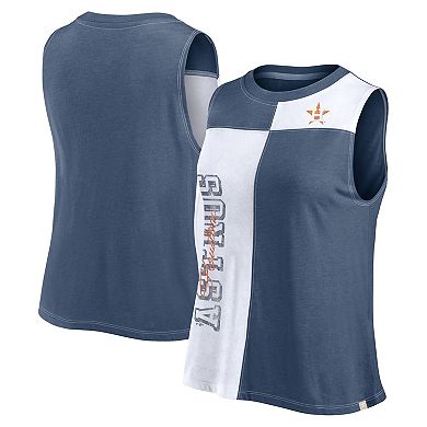 Women's Fanatics Branded Navy/White Houston Astros Color-Block Tank Top