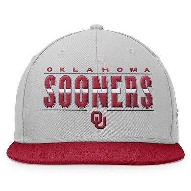 Men's Top of the World Gray Oklahoma Sooners Hudson Snapback Hat