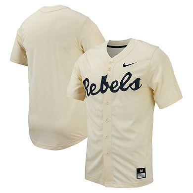 Men's Nike Cream Ole Miss Rebels Replica Full-Button Baseball Jersey
