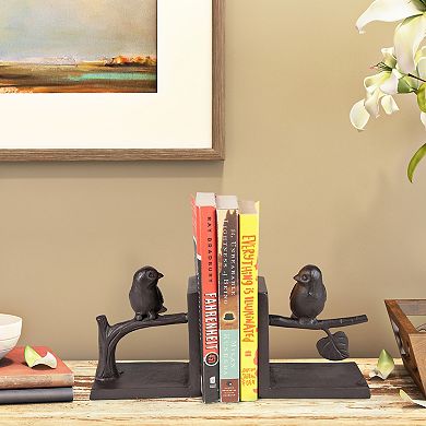 Birds On Branch Cast Iron Bookend Set