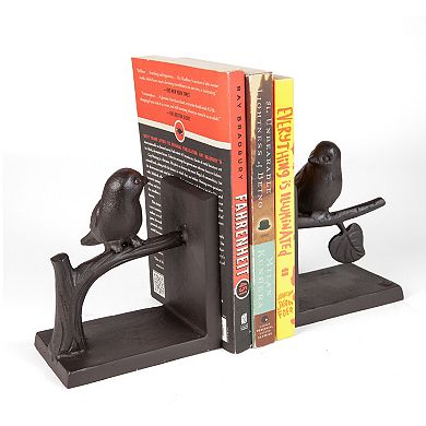 Birds On Branch Cast Iron Bookend Set
