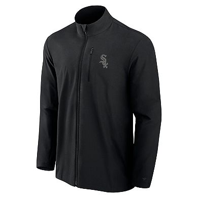 Men's Fanatics Signature Black Chicago White Sox Front Office Woven Full-Zip Jacket