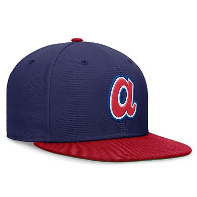 Men's Nike Royal/Red Atlanta Braves Rewind Cooperstown True Performance Fitted Hat