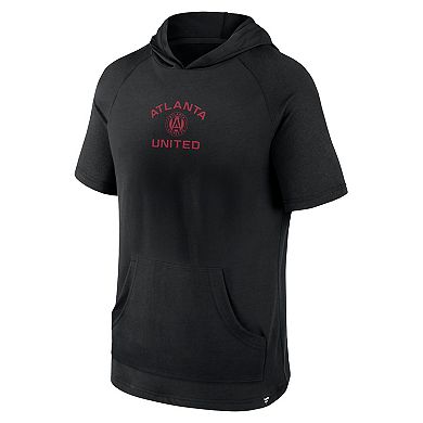 Men's Fanatics Branded Black Atlanta United FC Match Raglan Short Sleeve Pullover Hoodie