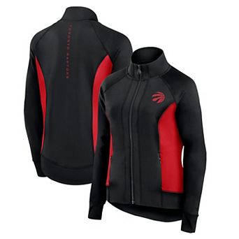 Women's Fanatics Signature Black Toronto Raptors Studio Fitted Full-Zip Gym Track Jacket