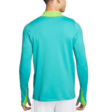 Men's Nike  Aqua Brazil National Team 2024 Strike Drill Performance Quarter-Zip Pullover Top