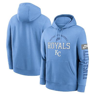 Men's Nike Light Blue Kansas City Royals Cooperstown Collection Splitter Club Fleece Pullover Hoodie