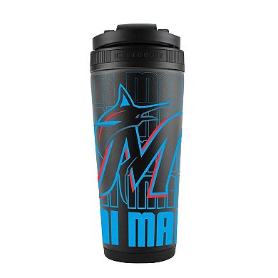 WinCraft Miami Marlins 26oz. 4D Stainless Steel Ice Shaker Bottle