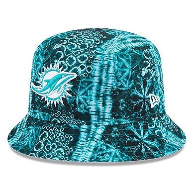 Men's New Era Aqua Miami Dolphins Shibori Bucket Hat