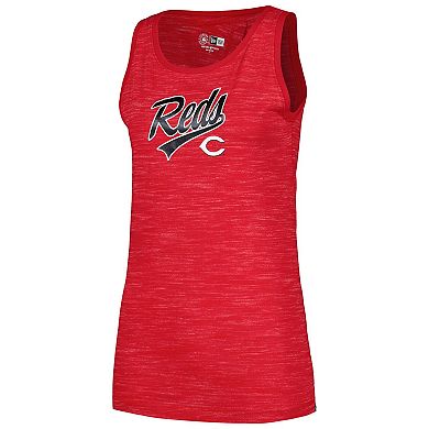 Women's New Era Red Cincinnati Reds Space-Dye Active Tank Top