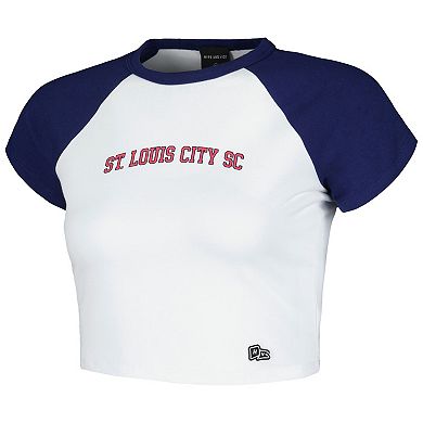 Women's Hype and Vice White St. Louis City SC Homerun Cropped Raglan T-Shirt