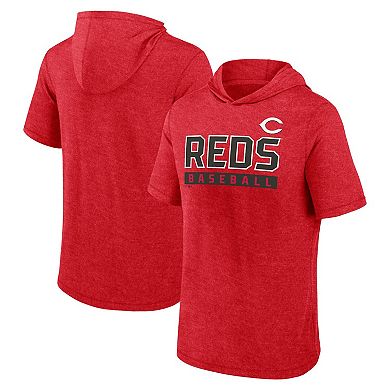 Men's Profile Red Cincinnati Reds Big & Tall Short Sleeve Pullover Hoodie