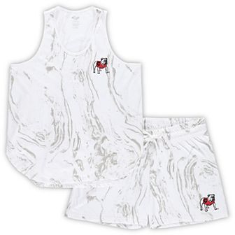 Women's Profile White Georgia Bulldogs Plus Size Marble Tank and Shorts Set