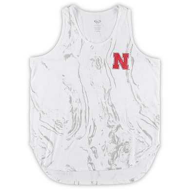Women's Profile White Nebraska Huskers Plus Size Marble Tank and Shorts Set