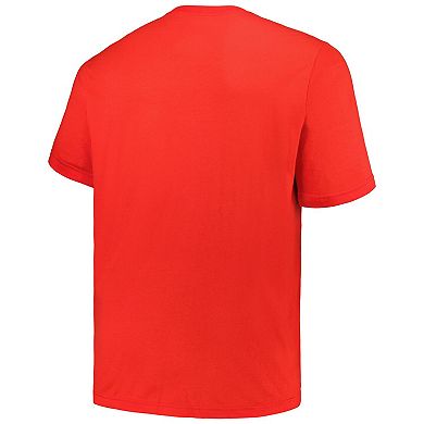 Men's Mitchell & Ness Red Miami Heat Big & Tall Hardwood Classics Vintage Logo T-Shirt