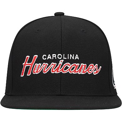 Men's Mitchell & Ness Black Carolina Hurricanes Core Team Script 2.0 Snapback Hat