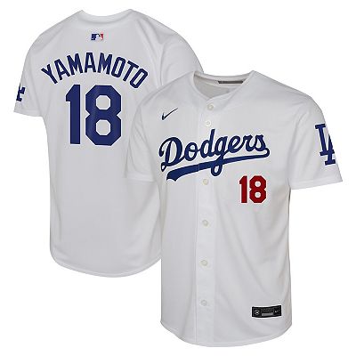 Nike Dodgers ユニフォーム YAMAMOTO 18 Youth Nike Yoshinobu Yamamoto White Los Angeles Dodgers Home