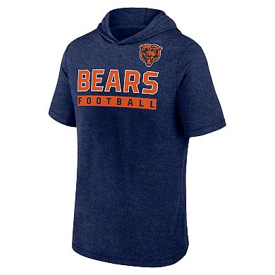 Men's Fanatics Branded Navy Chicago Bears Short Sleeve Pullover Hoodie