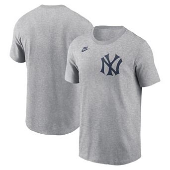 Men's Nike Heather Charcoal New York Yankees Cooperstown Wordmark T-Shirt