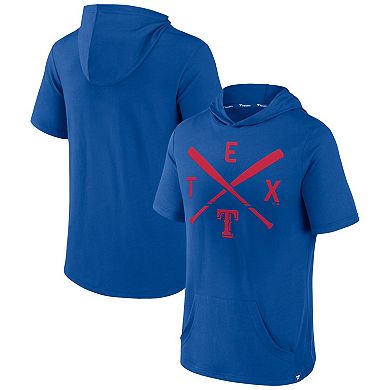 Men's Fanatics Branded Royal Texas Rangers Iconic Rebel Short Sleeve Pullover Hoodie