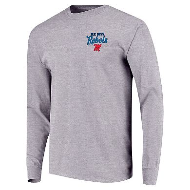 Youth Gray Ole Miss Rebels Retro Script Long Sleeve T-Shirt