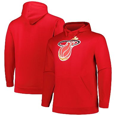 Men's Mitchell & Ness Red Miami Heat Hardwood Classics Big & Tall Pullover Hoodie