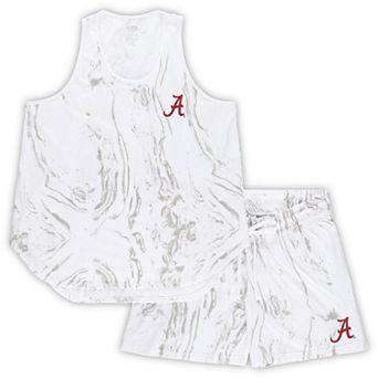 Women's Profile White Alabama Crimson Tide Plus Size Marble Tank and Shorts Set