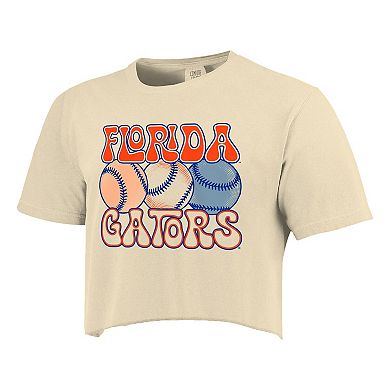 Women's Natural Florida Gators Comfort Colors Baseball Cropped T-Shirt