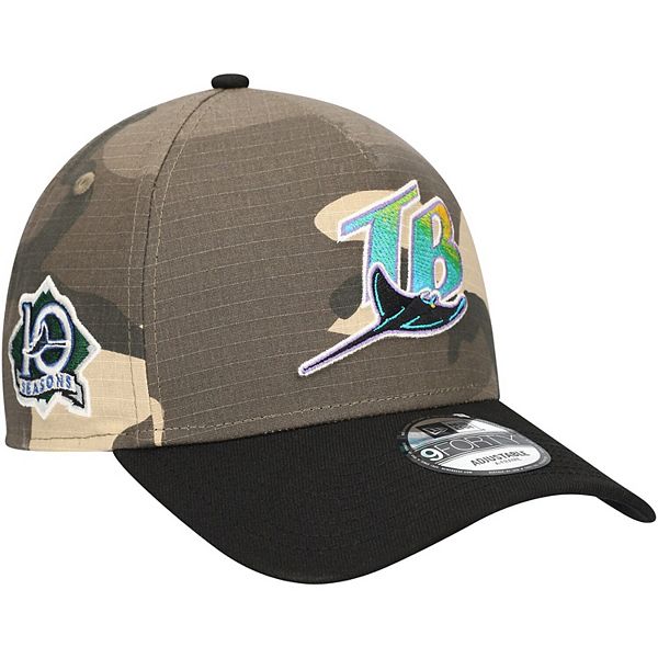 Men's New Era Tampa Bay Rays Camo Crown A-Frame 9FORTY Adjustable Hat