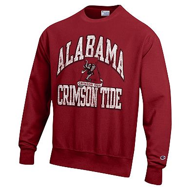 Men's Champion Crimson Alabama Crimson Tide Vault Late Night Reverse Weave Pullover Sweatshirt