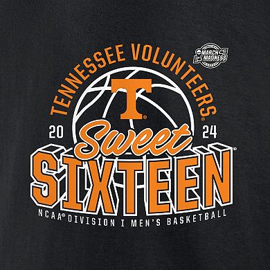 Men's Fanatics Branded  Black Tennessee Volunteers 2024 NCAA Men's Basketball Tournament March Madness Sweet Sixteen Defensive Stance Pullover Hoodie