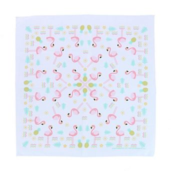 Cotton Flamingo And Pineapple Print Bandana