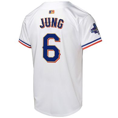 Youth Nike Josh Jung White Texas Rangers 2024 Gold Collection Limited Player Jersey