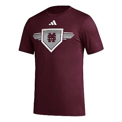Men's adidas Maroon Mississippi State Bulldogs 2023/24 AEROREADY Homeland Plate Pregame T-Shirt