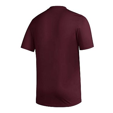 Men's adidas Maroon Mississippi State Bulldogs 2023/24 AEROREADY Homeland Plate Pregame T-Shirt