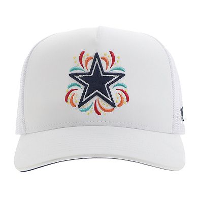 Men's HOOey  White Dallas Cowboys NFL Fiesta Adjustable Trucker Hat