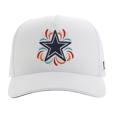 Men's HOOey White Dallas Cowboys NFL Fiesta Adjustable Trucker Hat