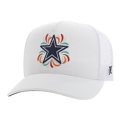 Men's HOOey White Dallas Cowboys NFL Fiesta Adjustable Trucker Hat